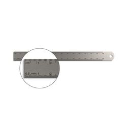 REGLET PRECISION INOX 170x15 mm AVEC TROU DE SUSPENSION