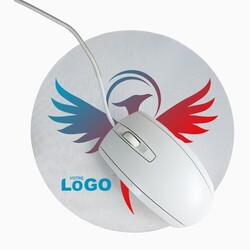 Tapis de souris Rond BUDGET - Blanc