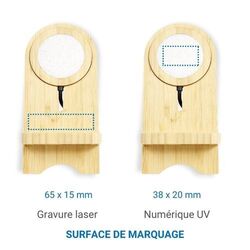 Chargeur sans fil Bambou avec support