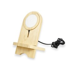 Chargeur sans fil Bambou avec support Marron