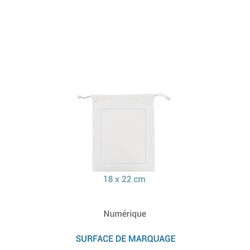 Pochon coton FIDJI M 155 - Blanc