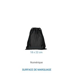 Pochon coton FIDJI M 155 Noir