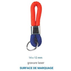 Porte-clés CORDE 21 - Rouge / Bleu foncé