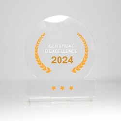 Trophée en plexiglas ROND - France 3 mm
