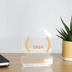 Trophée en plexiglas ROND - France 5 mm