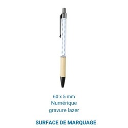 Stylo bille BAMBOU ALU - Noir