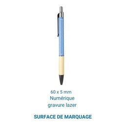 Stylo bille BAMBOU ALU - Noir