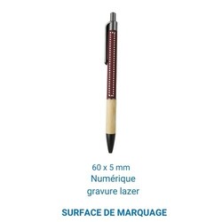 Stylo bille BAMBOU ALU - Noir