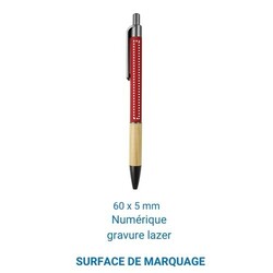 Stylo bille BAMBOU ALU - Noir