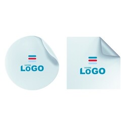 Sticker de sol mat ROND/CARRE repositionnable blanc - 40x40cm