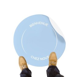 Sticker de sol mat ROND/CARRE repositionnable blanc - 40x40cm