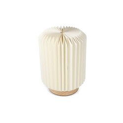 Lampe LED en papier pliable Coollux Aurore sur socle en bois, 22cm