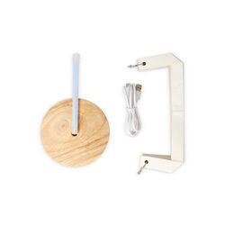 Lampe LED en papier pliable Coollux Aurore sur socle en bois, 22cm