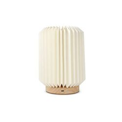 Lampe LED en papier pliable Coollux Aurore sur socle en bois, 22cm