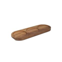 InSideOut Support en bois avec 3 bols ronds en céramique