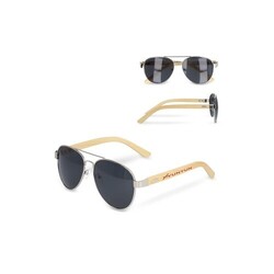 Lunettes de soleil aviateur avec branches en bambou