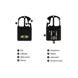 Multi-outils compacts en R-ABS et métal 7 fonctions