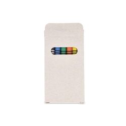 6 crayons gras de couleur dans une boîte en brique de lait recyclé