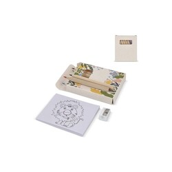 Set de coloriage de 8 pièces dans une boîte en brique de lait recyclé