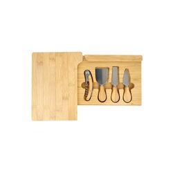 Service à fromage et à vin en bambou (4 pièces)