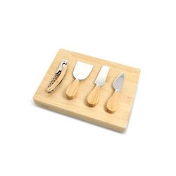 Service à fromage et à vin en bambou (4 pièces)