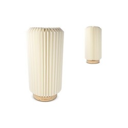 Lampe LED en papier pliable Coollux Aurora Tall sur base en bois, 32cm
