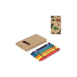 6 crayons de couleur dans une boîte de bricolage