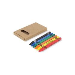 6 crayons de couleur dans une boîte de bricolage