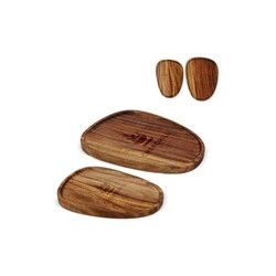 InSideOut 2 paquets de plateaux en bois de forme organique