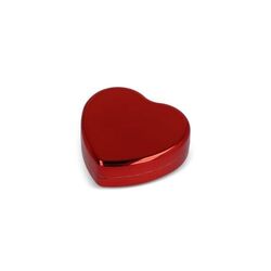 Baume à lèvres plat métallique en forme de cœur