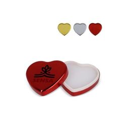 Baume à lèvres plat métallique en forme de cœur