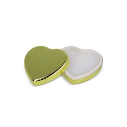 Baume à lèvres plat métallique en forme de cœur