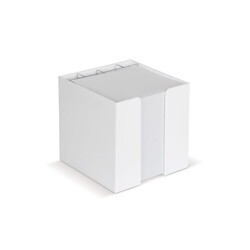 Bloc de papier 10x10x10cm dans une boîte cubique avec compartiments