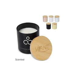 Bougie végétale parfumée Bhakti dans un pot en aluminium recyclé