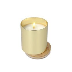 Bougie végétale parfumée Bhakti dans un pot en aluminium recyclé