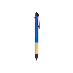 Stylo 3 couleurs avec grip en bambou