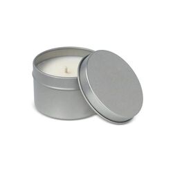 Bougie parfumée à base de plantes Kirtan dans une grande boîte en métal recyclé