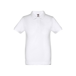 THC ADAM KIDS WH II. Polo à manches courtes pour enfants (unisexe). Couleur blanche