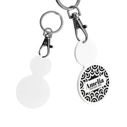 PORTE-CLES MOUSQUETON AVEC JETON FORME ROND Ø35