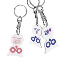 PORTE-CLES MOUSQUETON AVEC JETON FORME HIBOU