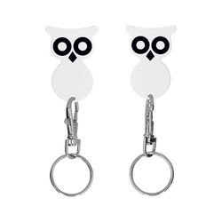 PORTE-CLES MOUSQUETON AVEC JETON FORME HIBOU