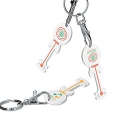 PORTE-CEL MOUSQUETON AVEC JETON FORME GUITARE