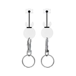PORTE-CLES MOUSQUETON AVEC JETON FORME GUITARE