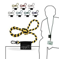 CORDON TOUR DE COU / LANYARD TUBULAIRE TISSEE 2 COULEURS