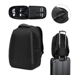 YANGON BPACK. Sac à dos antivol, en twill avec revêtement hydrofuge et polyester recyclé haute densité 600D, pour ordinateur portable de 17. 3