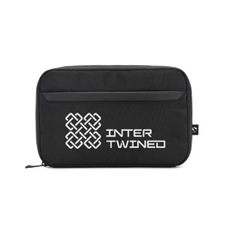 YANGON. Sac de rangement spacieux pour accessoires technologiques en sergé avec revêtement hydrofuge et polyester recyclé 600D