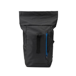 OSASCO BPACK. Sac à dos avec système de fermeture à glissière permettant de rouler la partie supérieure pour l'adapter au volume du sac à dos, fabriqué en polyester recyclé 600D