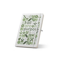 ANNE SUB. Cahier A5 en polyester recyclé (100% rPET) 300D, idéal pour la personnalisation par sublimation