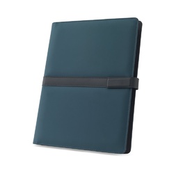 SANDERSON FOLDER. Chemise A4 en PU (50% recyclé) avec fermeture magnétique et bloc-notes avec pages lignées