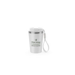 SPITZ. Gobelet de voyage en acier inoxydable (90 % recyclé) et paroi extérieure en PP, avec finition mate 440 mL